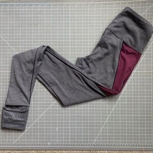 LUCY Hatha Purple and Gray Stirrup Leggings
